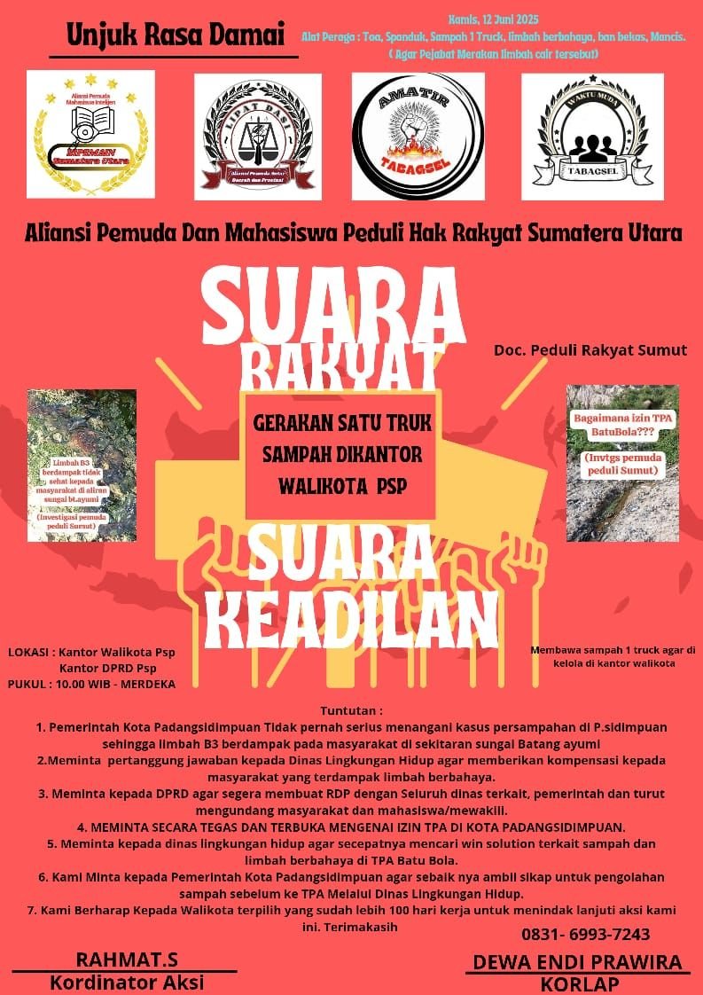 Gawat!!! Aksi Unjuk Rasa di Padangsidimpuan Ancam Tumpahkan Limbah B3 dan Satu Dumtruk Sampah di Kantor Walikota & DPRD