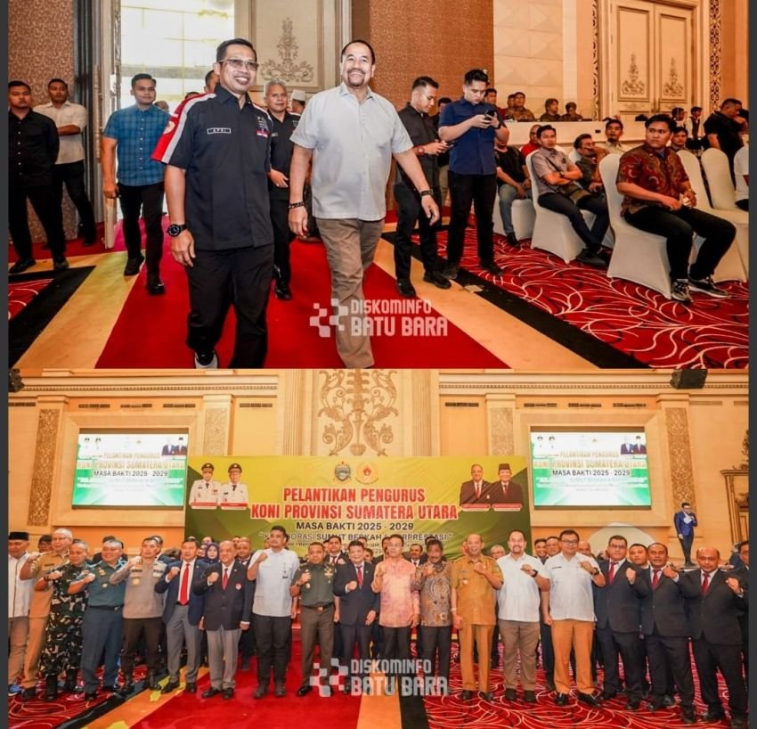 Bupati Batu Bara Hadir di Pelantikan Kepengurusan KONI Sumut Periode 2025-2029