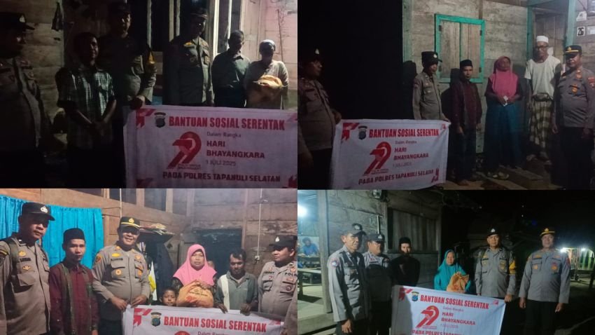 Polsek SD Hole Kembali Salurkan Bansos Door to Door dalam Rangka HUT Bhayangkara ke-79 di Desa Batang Parsuluman
