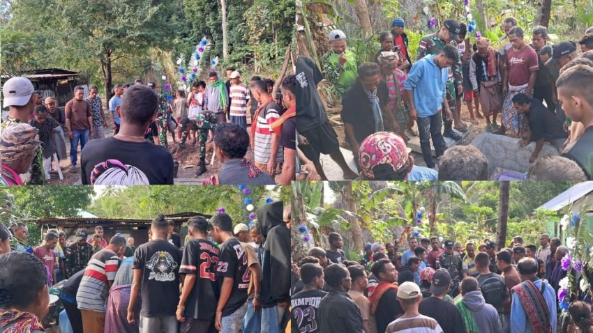 TNI Pos Mahen Turut Bantu Prosesi Pemakaman Warga di Perbatasan Belu