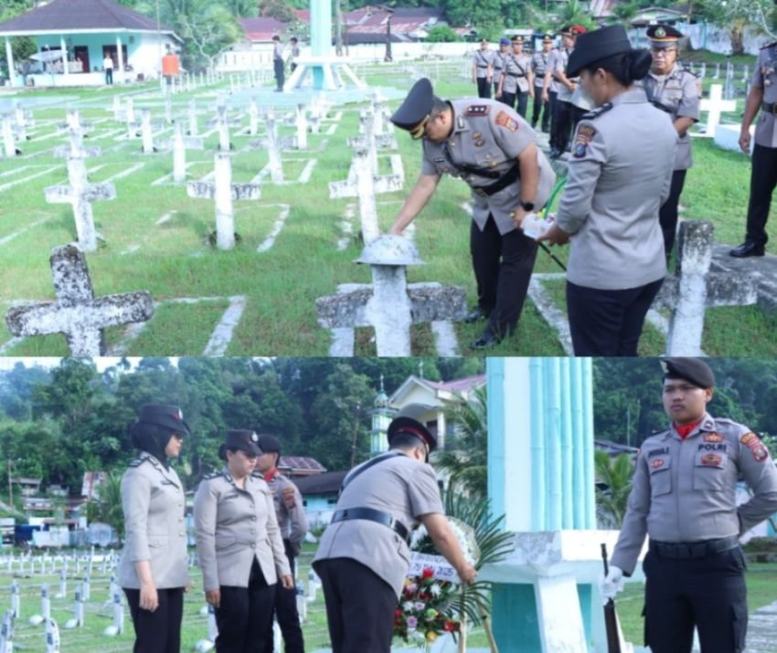 Polres Sibolga Gelar Ziarah dan Tabur Bunga di TMP, Sambut Hari Bhayangkara Ke-79