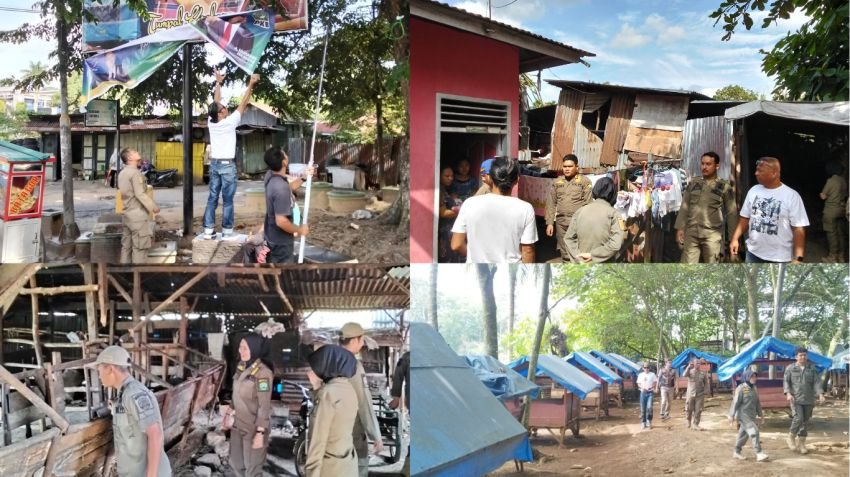 Satpol PP Padangsidimpuan Tertibkan Spanduk Liar, Kandang Sapi, dan Pondok Tertutup: Tegakkan Perda Demi Estetika dan Ketertiban Kota