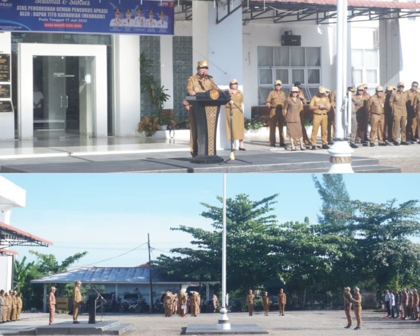 Upacara Bendera Senin Pagi, Bupati Nias Barat Tegaskan Pentingnya Disiplin ASN