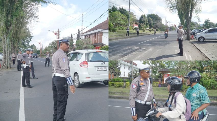 Operasi Patuh Agung 2025, Sat Lantas Polres Bangli Laksanakan Pengaturan Lalu Lintas