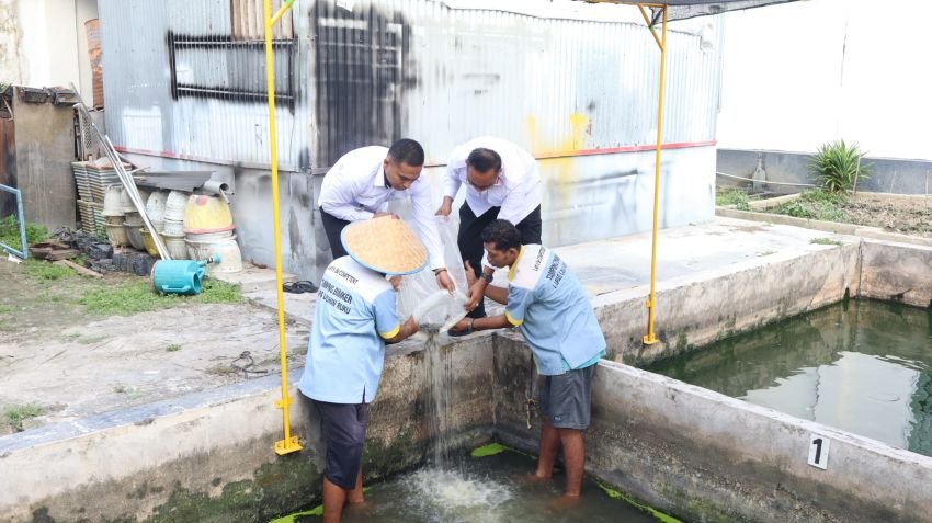 Lapas Labuhan Ruku Tebar 5.000 Bibit Lele untuk Dukung Ketahanan Pangan
