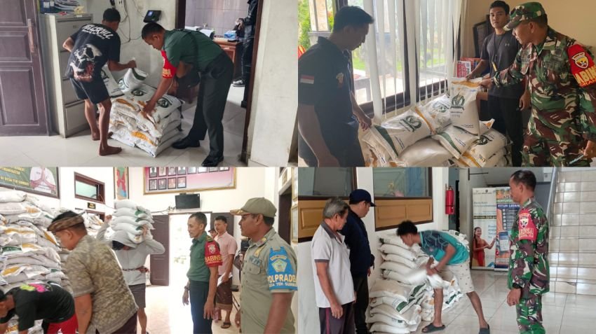 365 Ribu Warga Jembrana Terima Bantuan Beras, Babinsa Kodim 1617/Jembrana Kawal Ketat