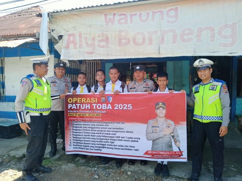 Hari Ketiga Operasi Patuh Toba 2025, Polres Tapanuli Tengah Tegur 55 Pelanggar