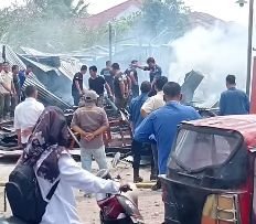 Rumah Makan Terbakar di Jalan Lintas Gunung Tua–Sidimpuan, Tak Ada Korban Jiwa dan Kerugian Capai Rp150 Juta