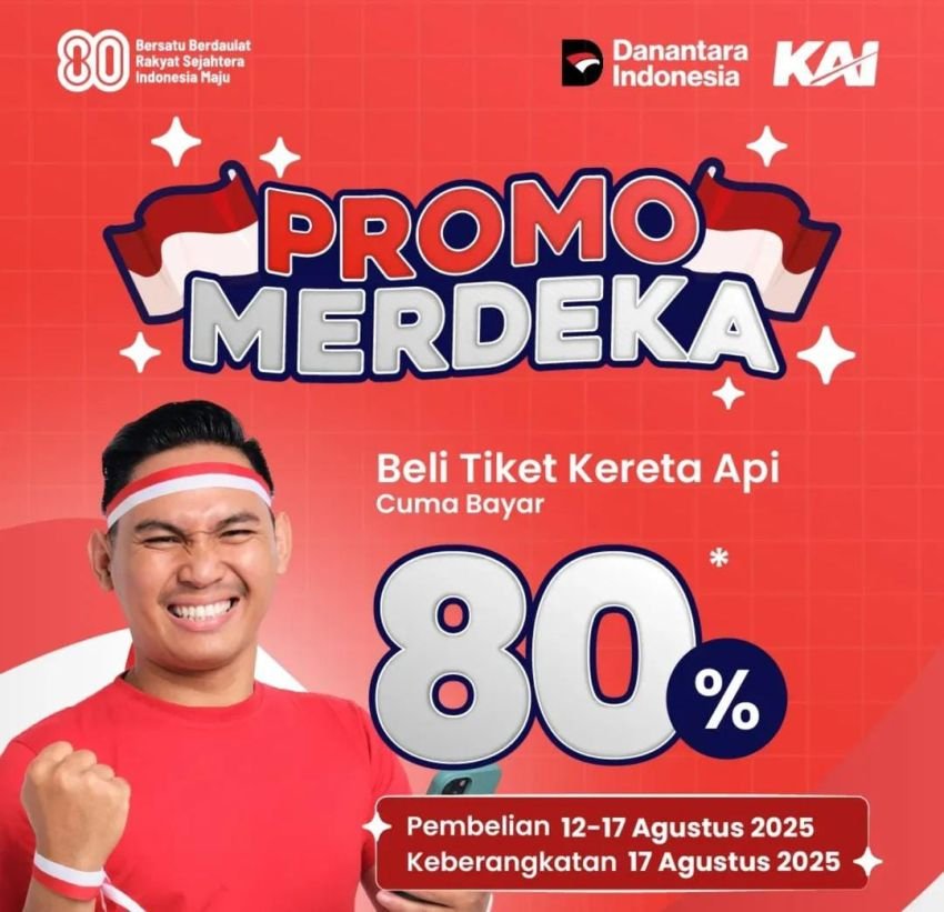 Sambut HUT RI ke-80, KAI Divre I Sumut Hadirkan Promo Merdeka: Diskon Tiket KA Sribilah hingga 80 Persen