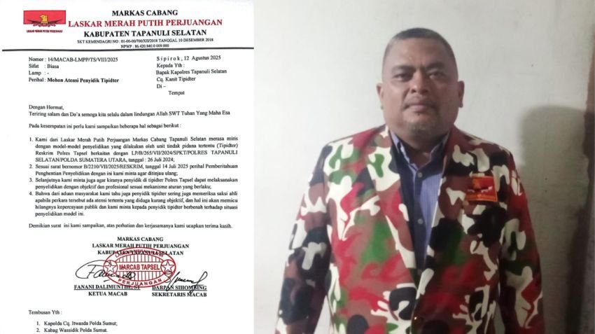 Laskar Merah Putih Tapanuli Selatan Soroti Proses Penyelidikan di Polres Tapsel, Minta Peninjauan Ulang Penghentian Kasus