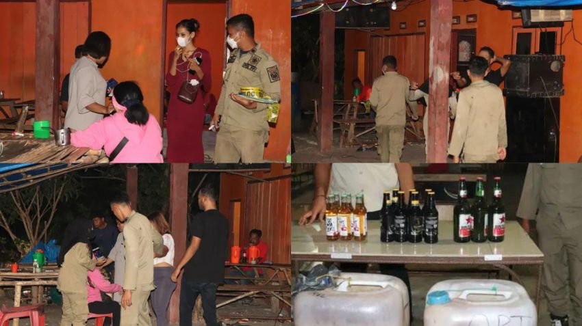 Jihad Menentang Maksiat: Satpol PP Padang Lawas Utara Razia Tempat Hiburan, Mobil Dinas Dirusak saat Pemandu Lagu & Miras Diamankan