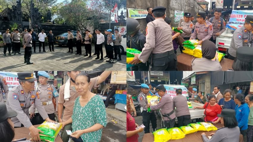 Sambut HUT RI ke-80, Polsek Denpasar Selatan Bersama Bulog Gelar Gerakan Pangan Murah