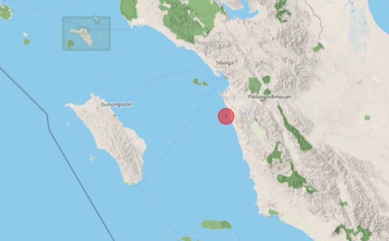 Gempa Magnitudo 5,3 Guncang Kabupaten Tapanuli Tengah, BMKG Pastikan Tak Berpotensi Tsunami