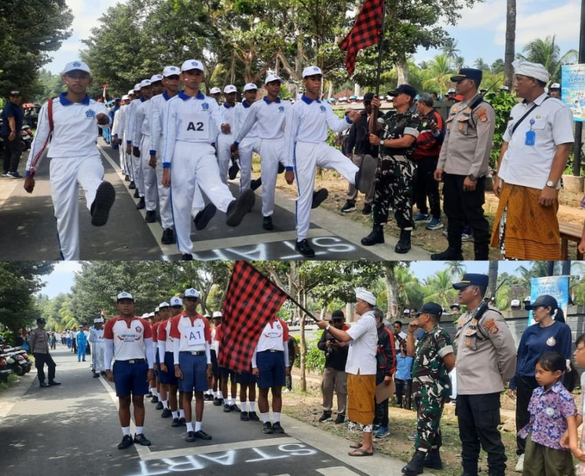 Ribuan Warga Padati Lomba Gerak Jalan Pelajar se-Kecamatan Melaya Sambut HUT RI ke-80