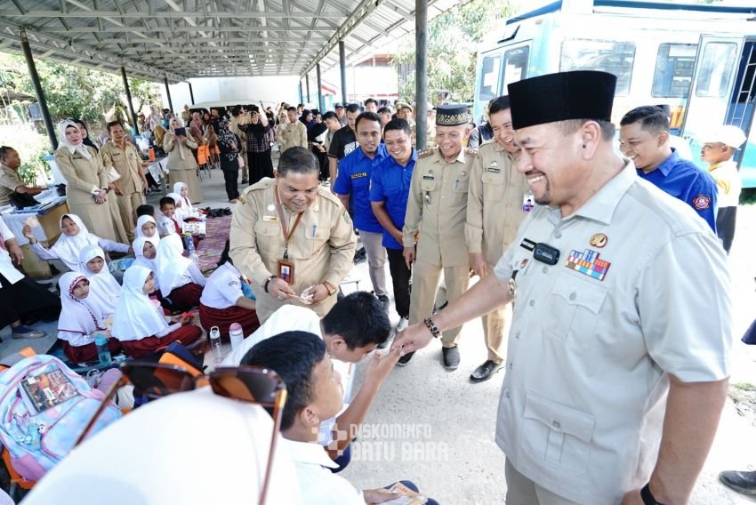 Bupati Batu Bara Dukung Gerakan Literasi, Perpustakaan Keliling Sapa Kecamatan Talawi
