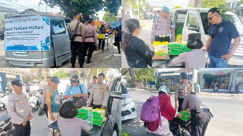 Polsek Denpasar Selatan Salurkan 1 Ton Beras Murah, Warga Antusias!