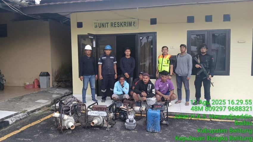 PT Timah Gagalkan Tambang Ilegal di Belitung, Tiga Pelaku Diserahkan ke Polisi