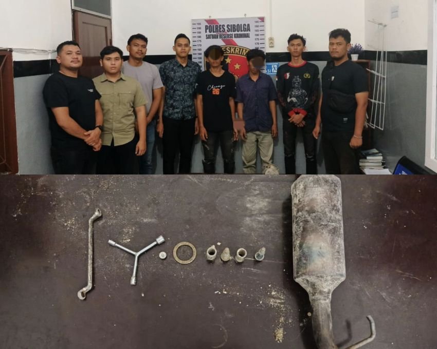 Dua Pria Diamankan Polisi Usai Curi Knalpot Mobil Dinas Kantor Pos Sibolga