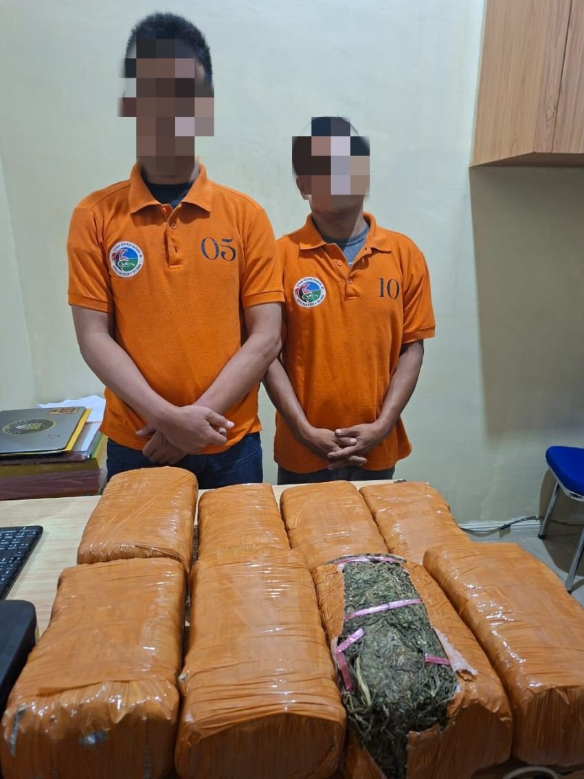Sat Narkoba Polres Pelabuhan Belawan Gagalkan Peredaran 13 Kg Ganja, Dua Bandar Dibekuk di Labuhan Deli