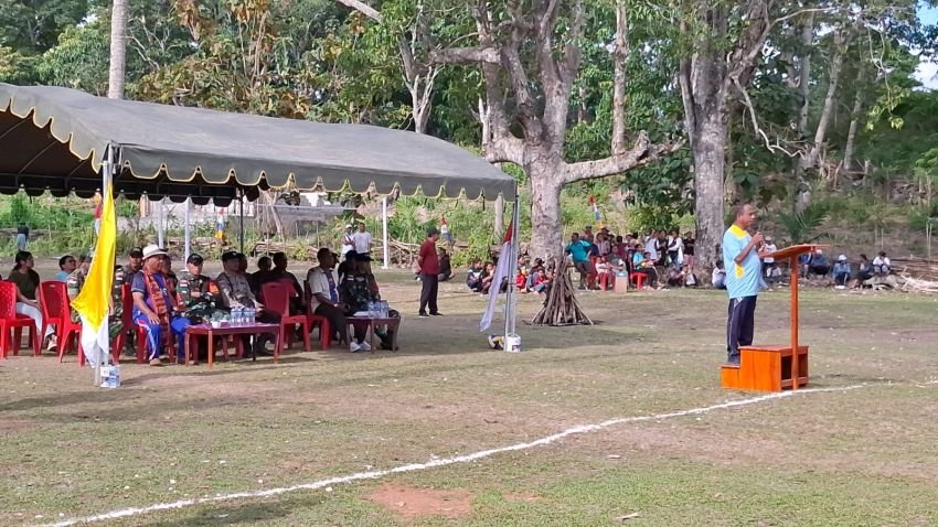 Pos Fatuha Satgas Yonif 741/GN Hadiri Pembukaan Turnamen Olahraga Peringatan 50 Tahun Gereja Salib Suci di Malaka