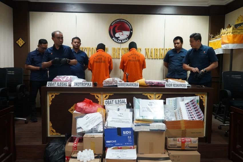 Polda Bali Ungkap Peredaran Obat Ilegal Senilai Rp1,95 Miliar, 65 Ribu Butir Disita