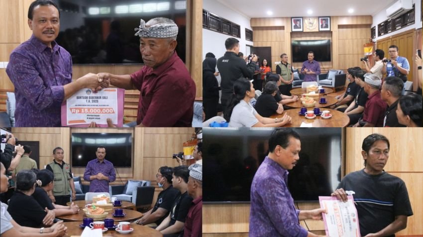 Gubernur Bali Serahkan Santunan untuk Keluarga Korban Banjir Bandang