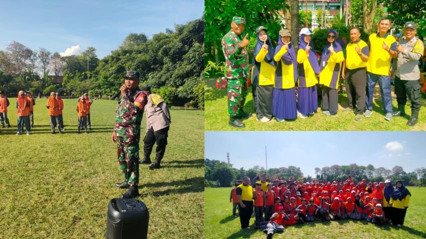 Babinsa Tanamkan Disiplin Sejak Dini, Latih Wasbang dan PBB di SD Muhammadiyah I Denpasar