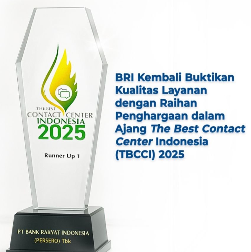 BRI Naik Kelas! Raih 1st Runner Up di TBCCI 2025, Bukti Konsistensi Layanan Prima Nasional